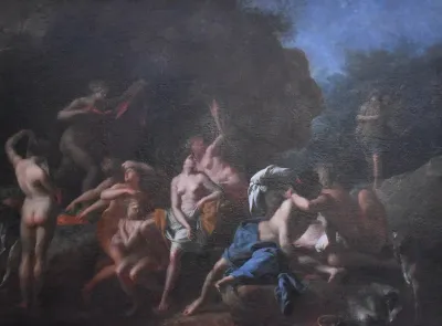 Antoine Rivalz - Diane et ses nymphes surprises au bain par Actéon