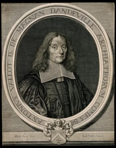 Antoine Vallot. Line engraving by G. Vallet after A. Paillet, 1663
