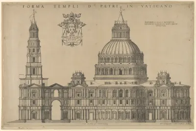 Antonio da Sangallo's project for St. Peters, plan of the façade extended to the left with a tower