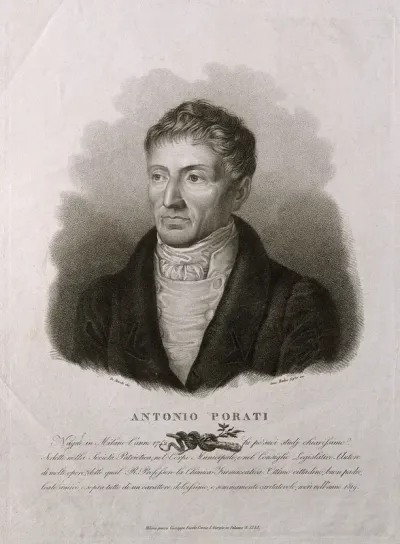 Antonio Porati. Stipple engraving by G. Rados, junior, after Demarchi