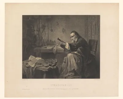 Antonio Stradivari in zijn atelier