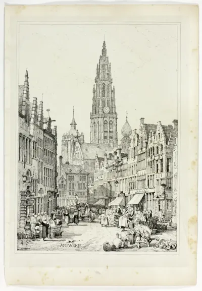 Antwerp, from Facsimiles of Sketches made in Flanders and Germany