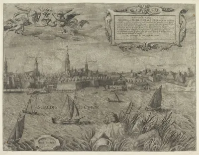 Antwerpen van de Schelde te zien, rechter blad