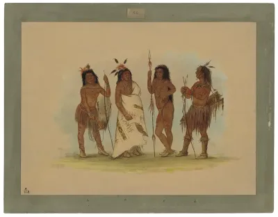 Apachee Chief and Three Warriors