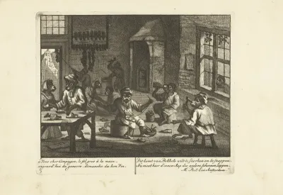 Apen als schoenlappers, ca. 1720