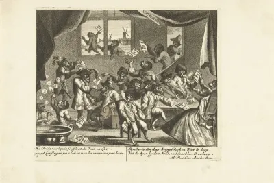 Apen bezig met de windhandel, ca. 1720