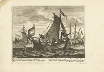 Apen in een boot, ca. 1720