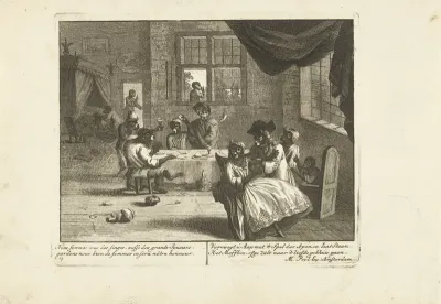 Apen in een herberg, ca. 1720