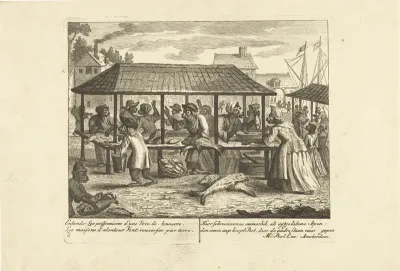 Apen op de vismarkt, ca. 1720