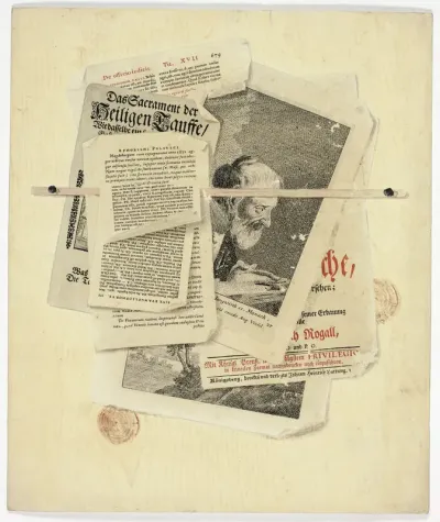 Aphorismi Politici: Trompe l'Oeil with Posted Notices and Prints