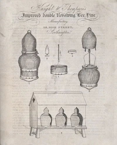 Apiculture: an advertising flyer for a patent beehive