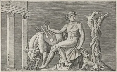 Apollo bewaakt de kudde van Admetus