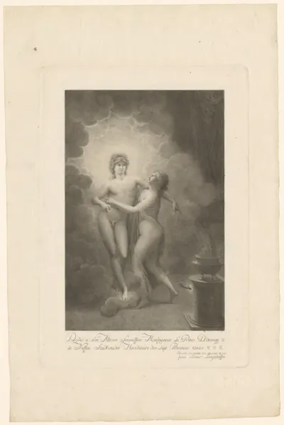 Apollo en Diana in de wolken afkomstig van het wierookvat