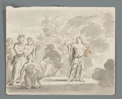 Apollo en Pan en het oordeel van Midas