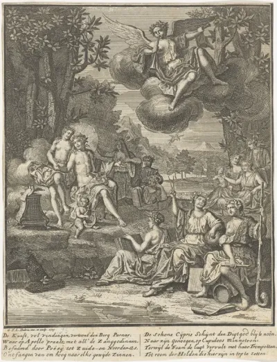 Apollo en zijn muzen op de berg Parnassus