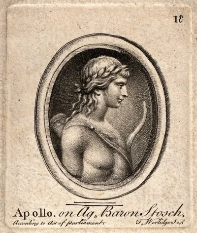 Apollo. Etching by T. Worlidge