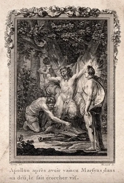 Apollo flaying Marsyas