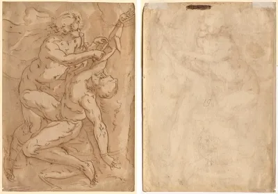 Apollo Flaying Marsyas (recto); Two Sketches of a Mother and Child (verso)