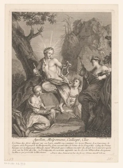 Apollo, Melpomene, Kalliope en Clio