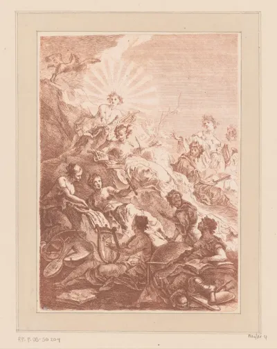 Apollo met de muzen op de Parnassus