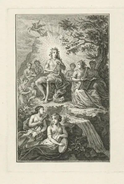 Apollo omringd door de Muzen