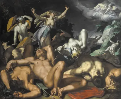 Apollon og Diana straffer Niobe ved at dræbe hendes børn
