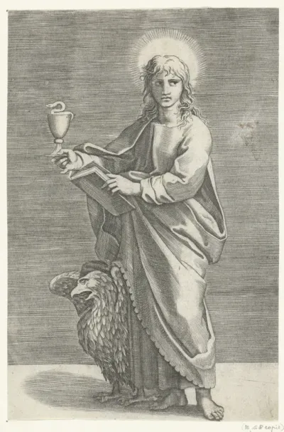 Apostel Johannes de Evangelist met miskelk en adelaar