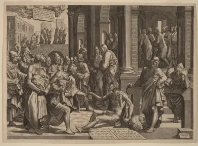 Apostles Peter and John Healing the Paralytic