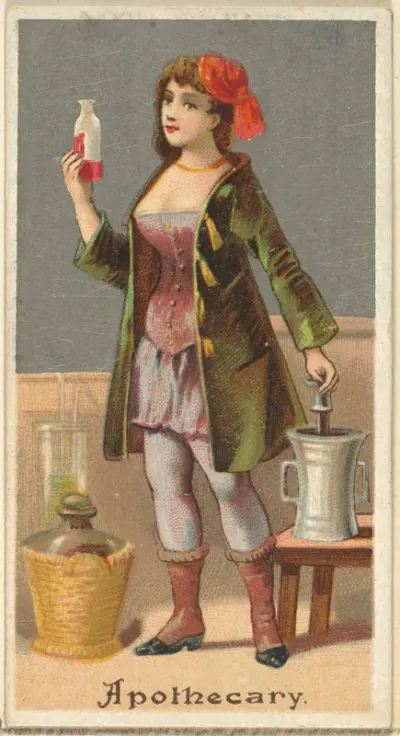 Apothecary, from the Occupations for Women series (N166) for Old Judge and Dogs Head Cigarettes