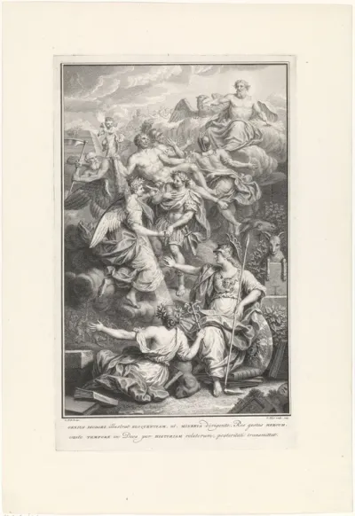 Apotheose van helden onder de regering van Minerva