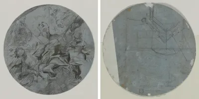 Apotheosis of a Saint (recto); Architectural Sketch(?) (verso)