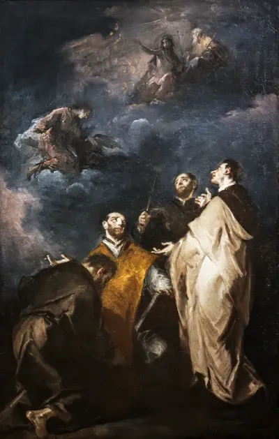 Apparition of the Trinity to St. John the Evangelist, and four saints