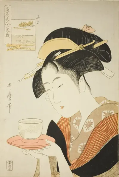 Appearing Again: Naniwaya Okita, from the series “Renowned Beauties Likened to the Six Immortal Poets" ("Komei bijin rokkasen")