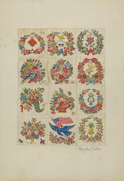 Applique Quilt (Friendship Quilt, or "Baltimo re Bride's Quilt")