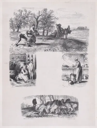 April, from "Album of Rustic Subjects"