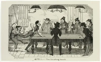 April - The Finishing Touch from George Cruikshank's Steel Etchings to The Comic Almanacks: 1835-1853