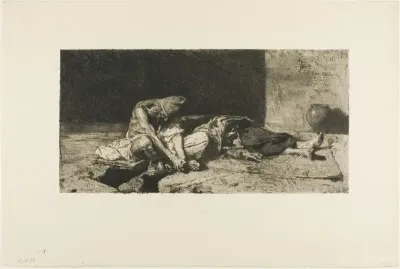 Arab Watching the Body of His Friend