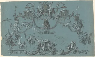 Arabesques with Frolicking Putti, Animals, and Jesters