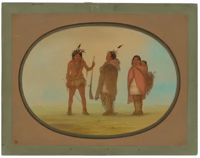 Arapaho Chief, His Wife, and a Warrior