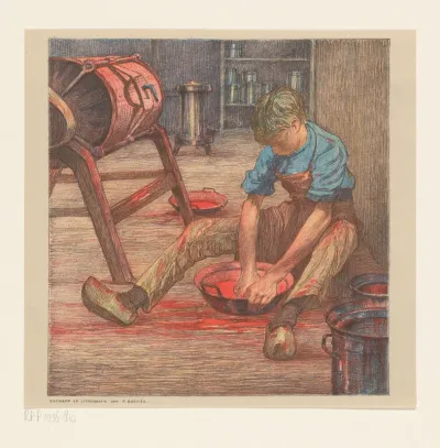 Arbeider in werkplaats