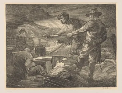 Arbeiders die aan een touw trekken