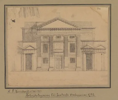 Arbejdstegning til Det Kgl. Teaters ombygning 1792