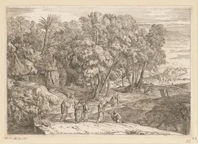 Arcadisch landschap met Christus en de Kananese vrouw