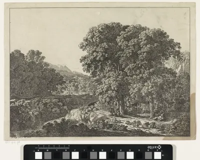 Arcadisch landschap met dansende herderinnen