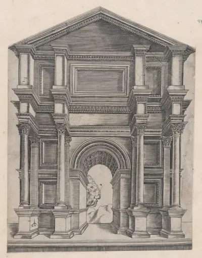 Arch by Master GA with the Caltrop, from "Speculum Romanae Magnificentiae"