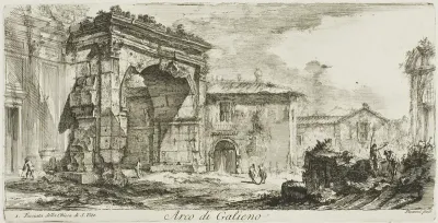 Arch of Galienus. I. Facade of the Church of S. Vito, plate 29 from Some Views of Triumphal Arches and other monuments