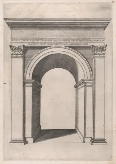 Arch of Gallienus, from "Speculum Romanae Magnificentiae"