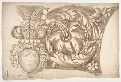 Arch of Septimius Severus, panel, elevation (recto) blank (verso)