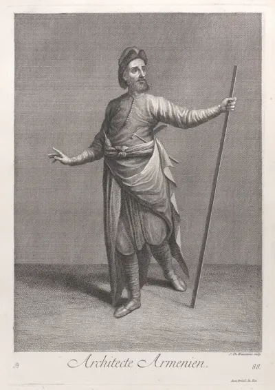 Architecte Armenien, plate 88 from "Recueil de cent estampes représentent differentes nations du Levant"