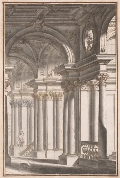 Architectural Capriccio with a Soldier and Dog